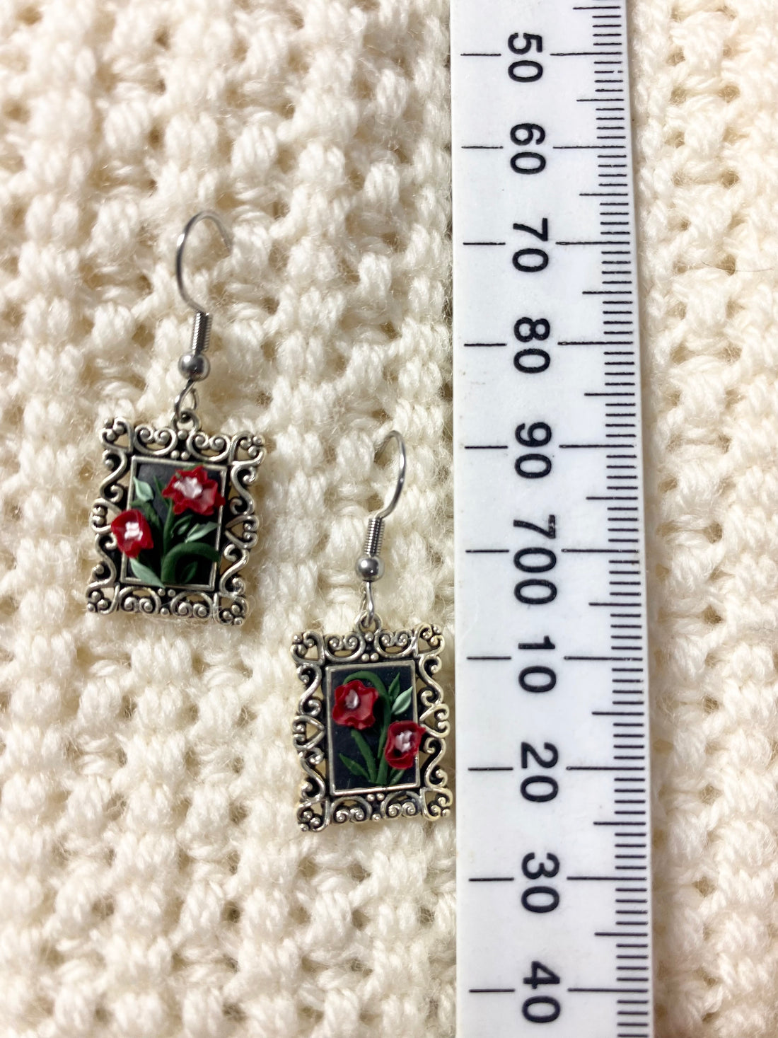 Mini Poppies in Frame Earrings