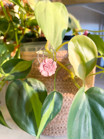 Mini Floral Hoops ( light pink)