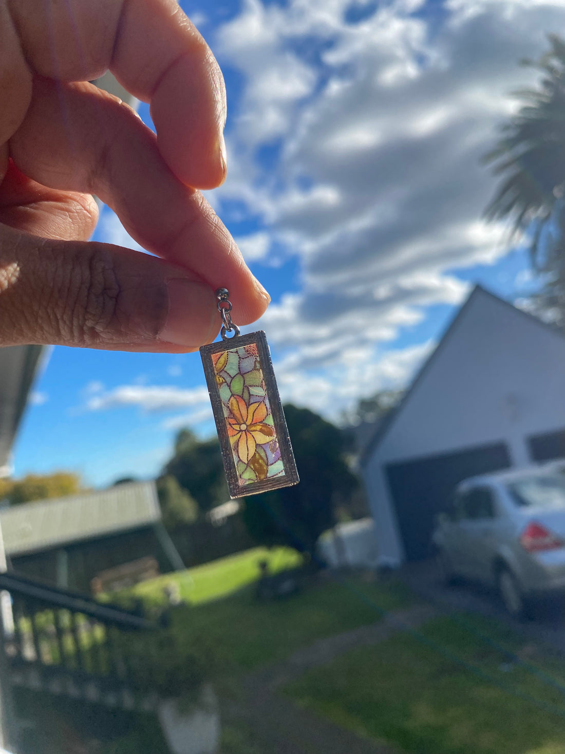 Stained Glass Inspired Clay Earrings