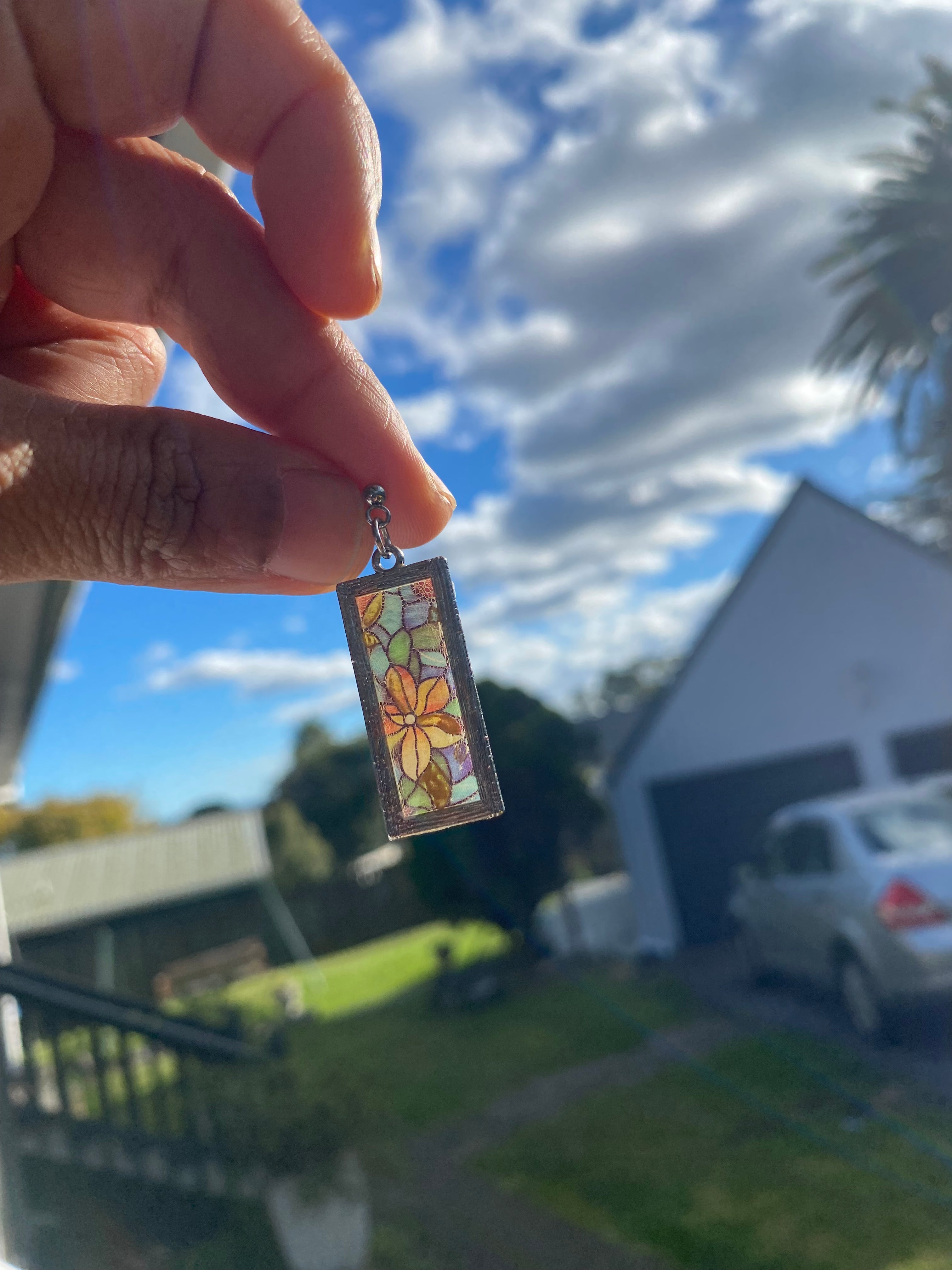 Stained Glass Inspired Clay Earrings