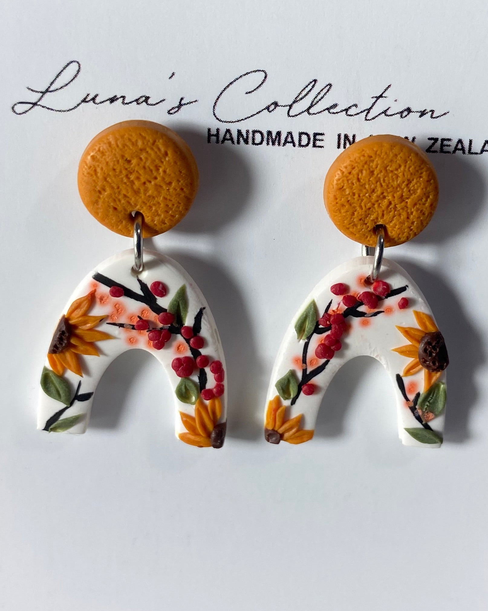 Floral Earrings sunflower (yellow)