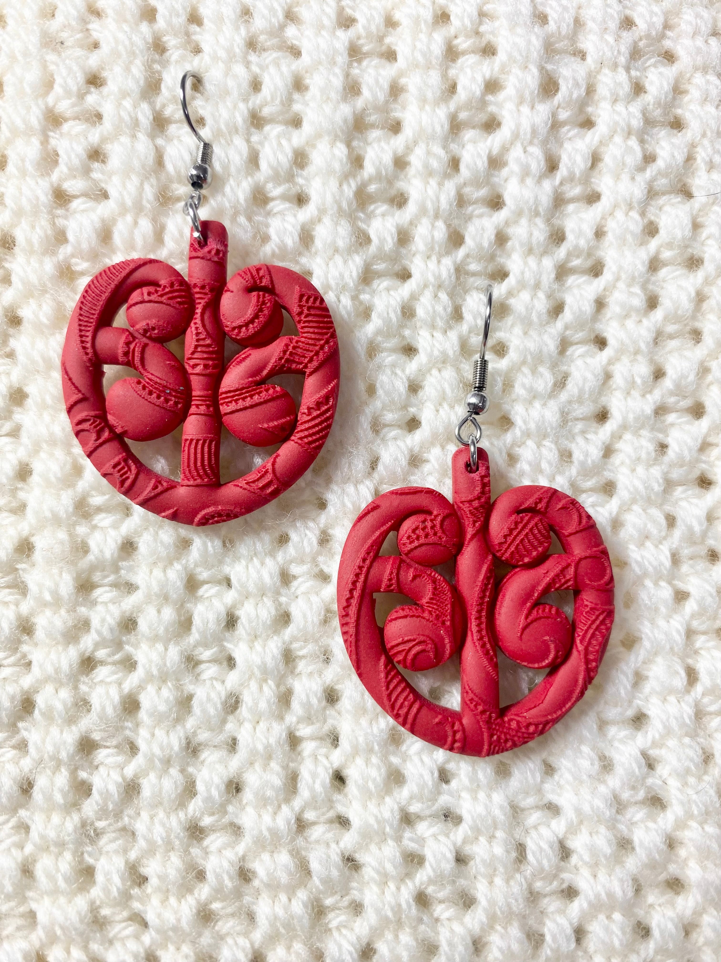 Koru red Earrings