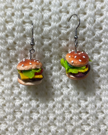 Burger Earrings