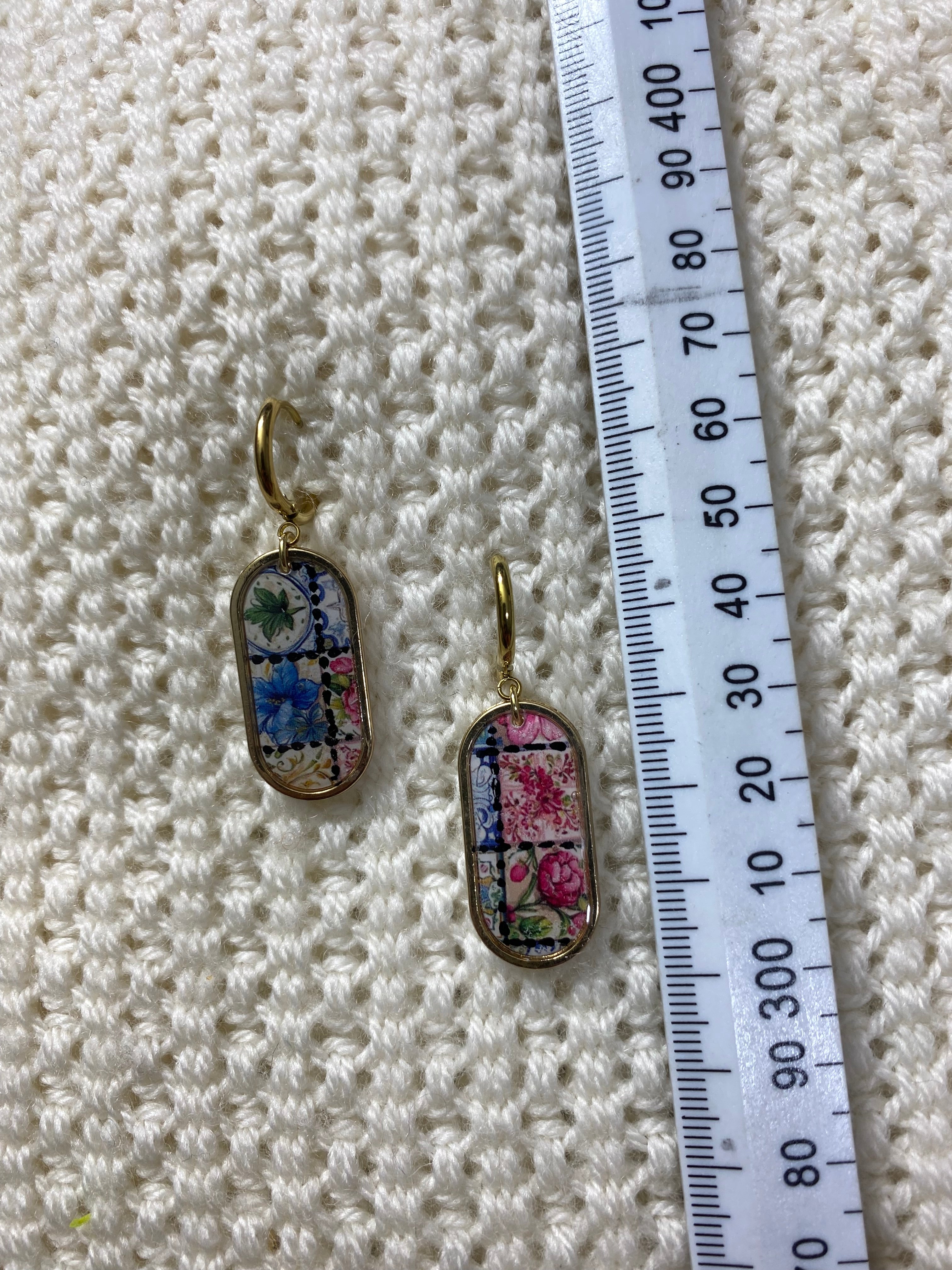 Quilted Clay Earrings (2)