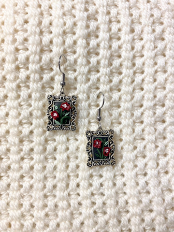 Mini Poppies in Frame Earrings