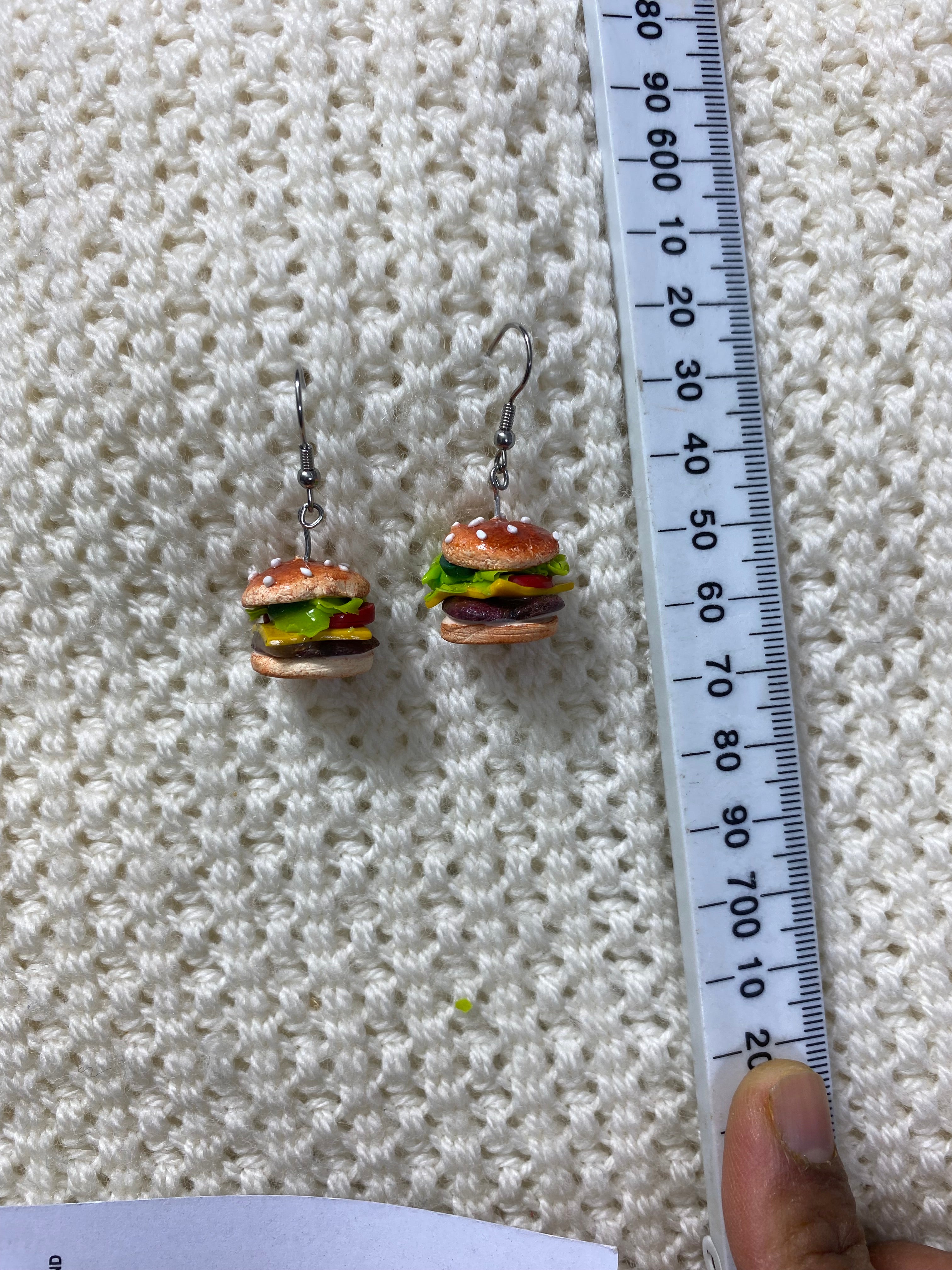 Burger Earrings