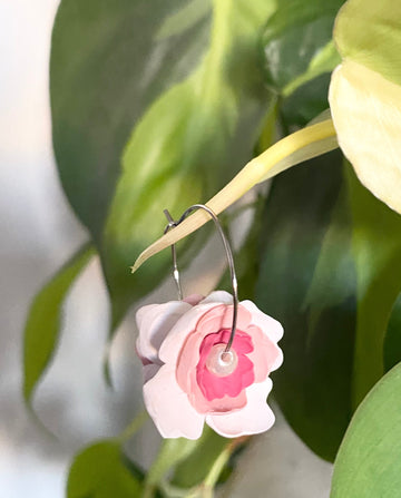 Floral hoop pink double sided