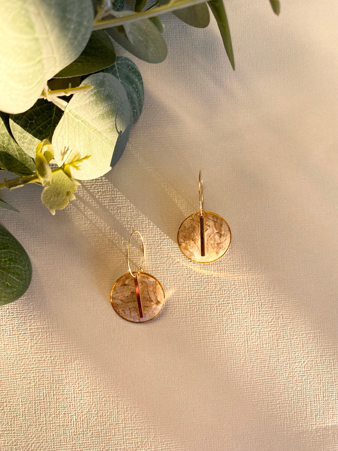 Simple boho round Hoops (white)