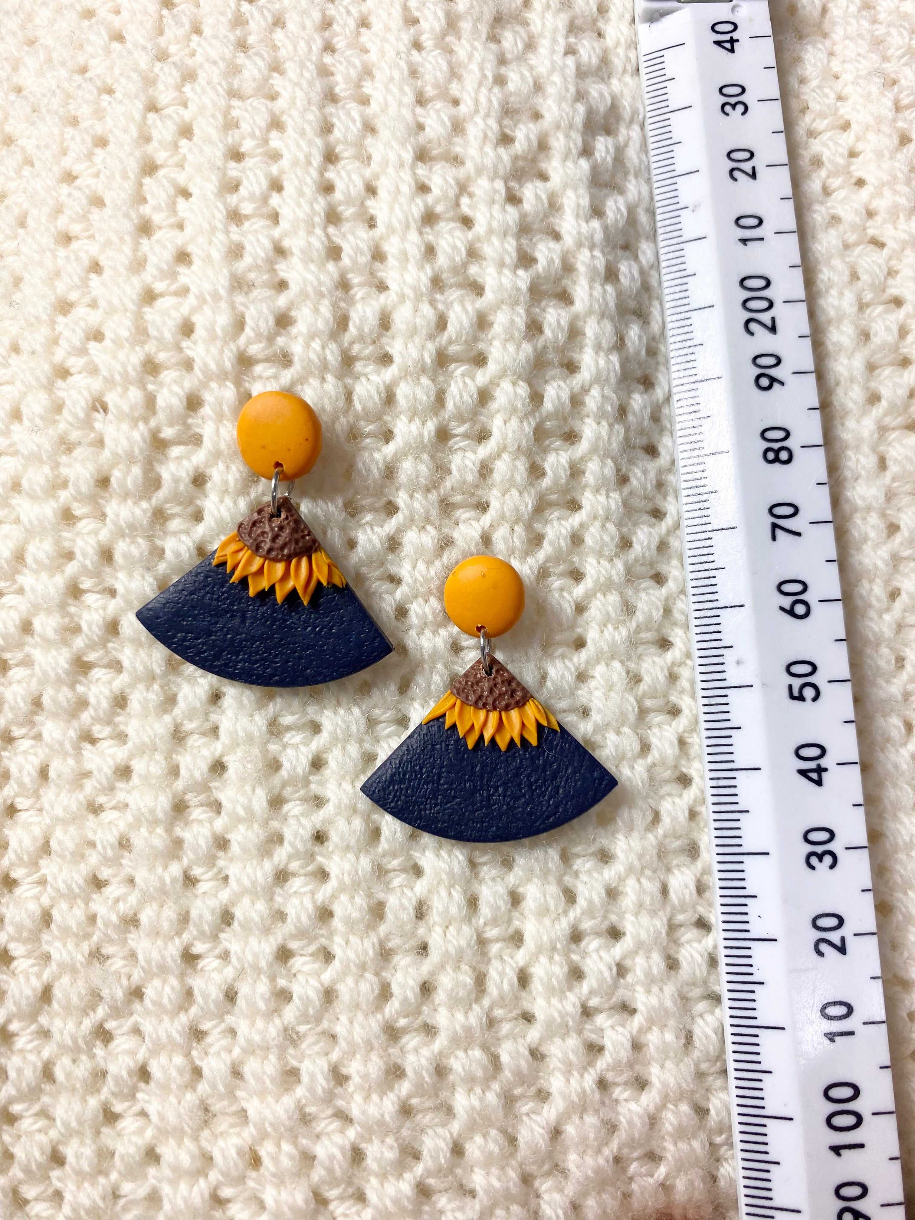 Sunflower triangle Earrings