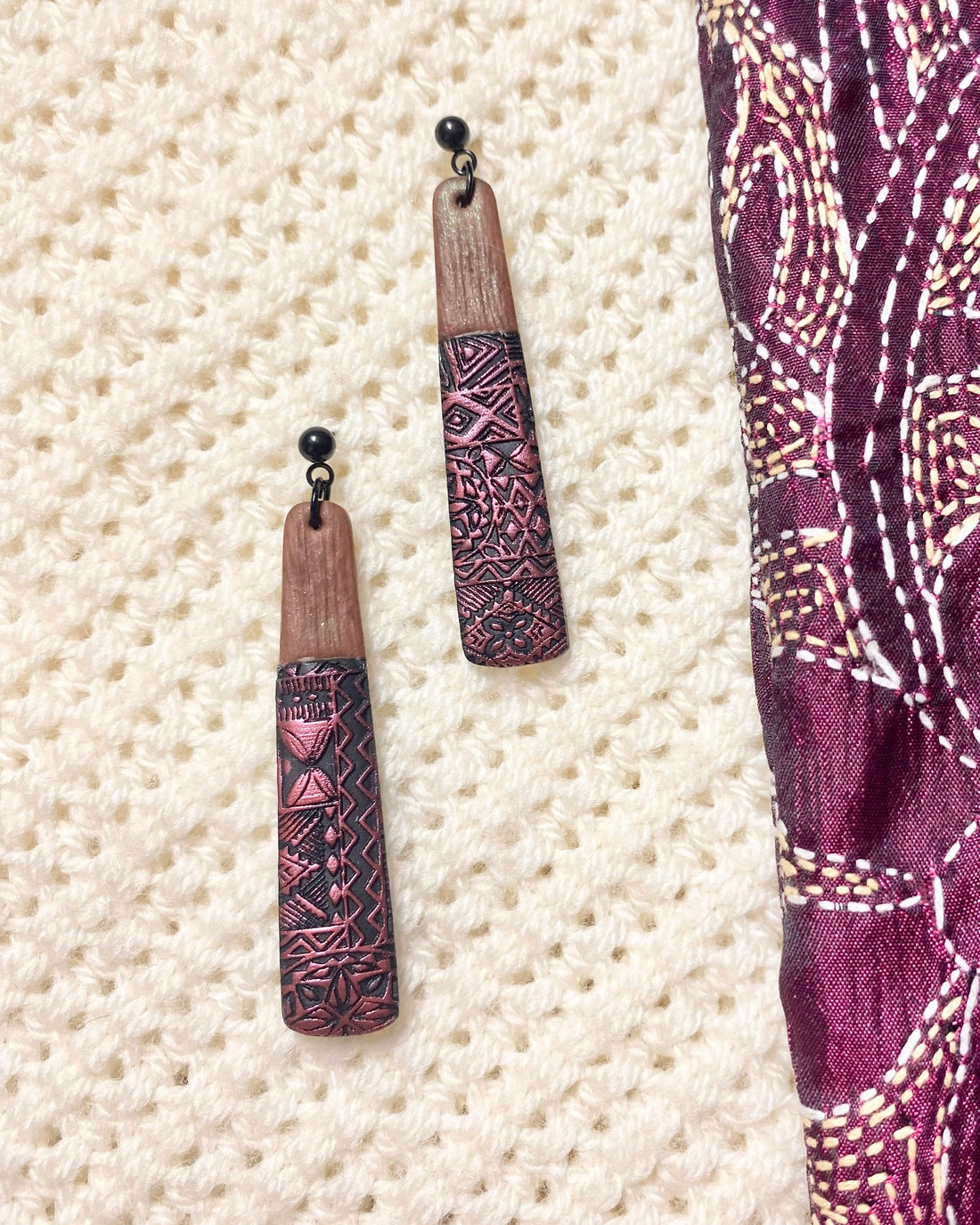 Polynesian love Earrings pink