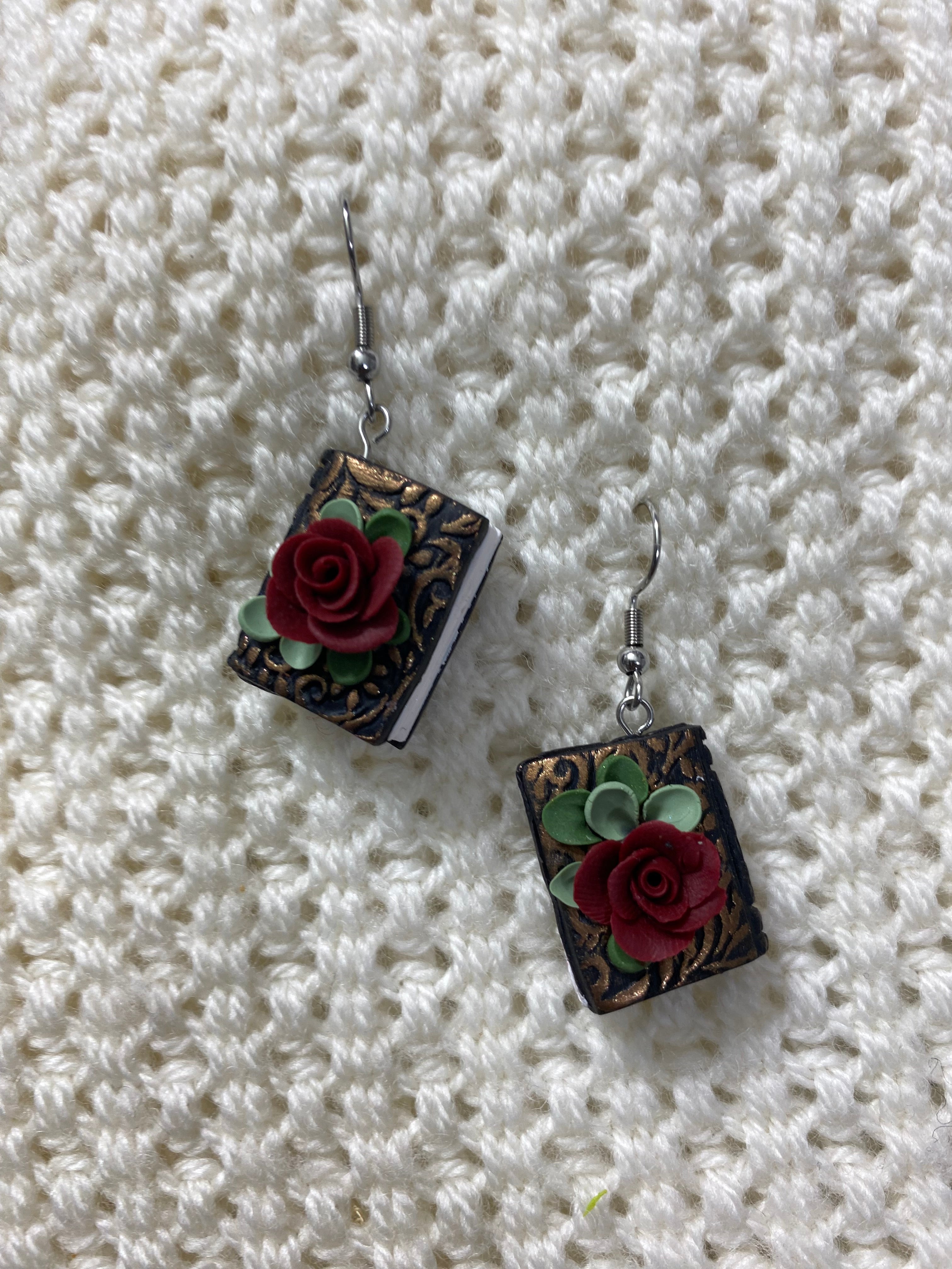 Book antique vibe earrings