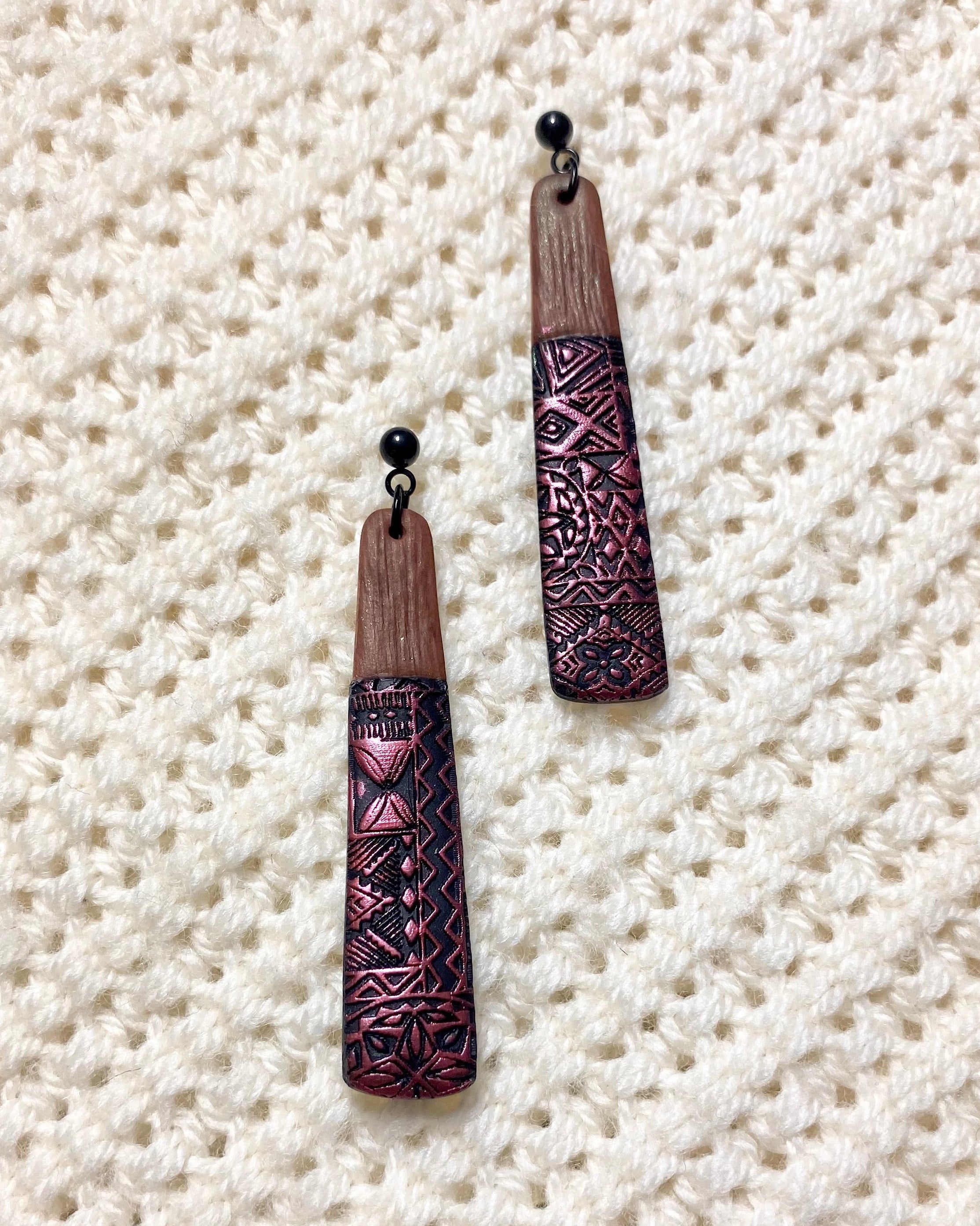 Polynesian love Earrings pink