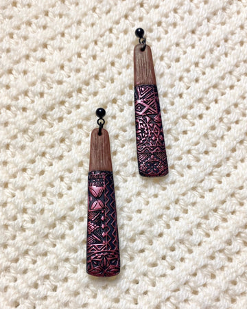 Polynesian love Earrings pink