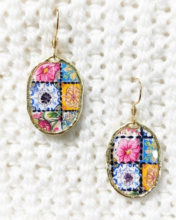 Quilted Clay Earrings