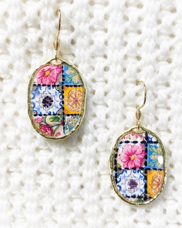 Quilted Clay Earrings