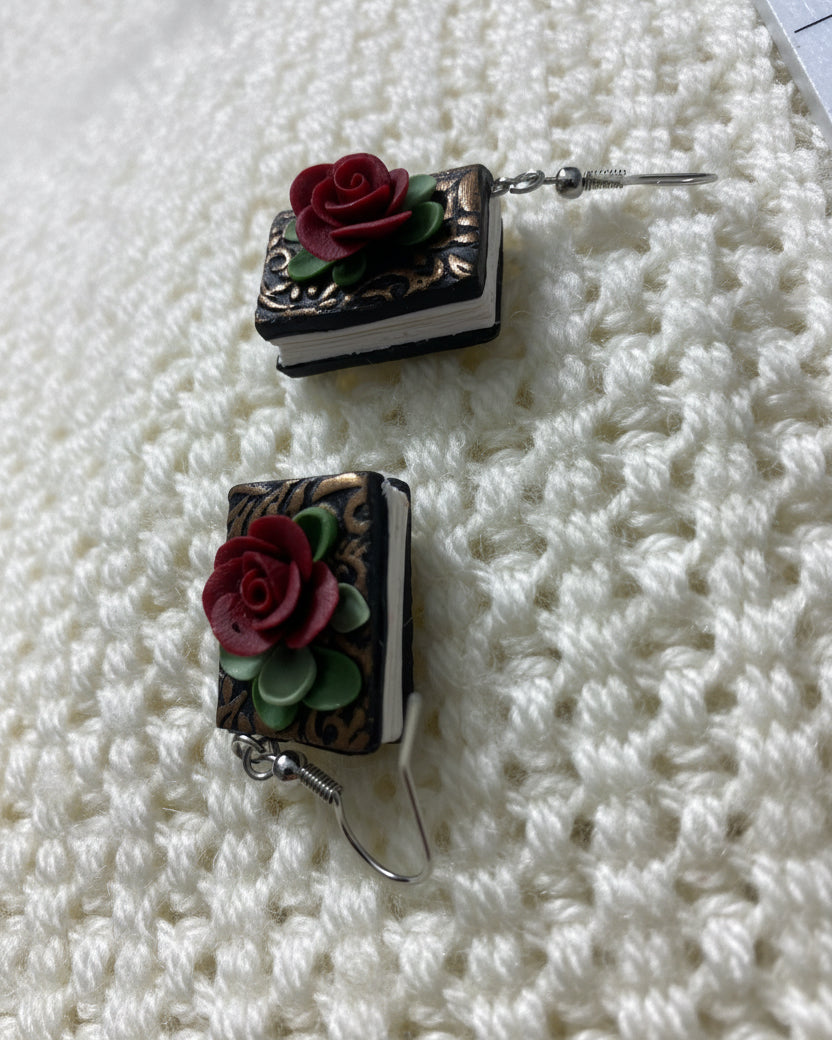 Book antique vibe earrings