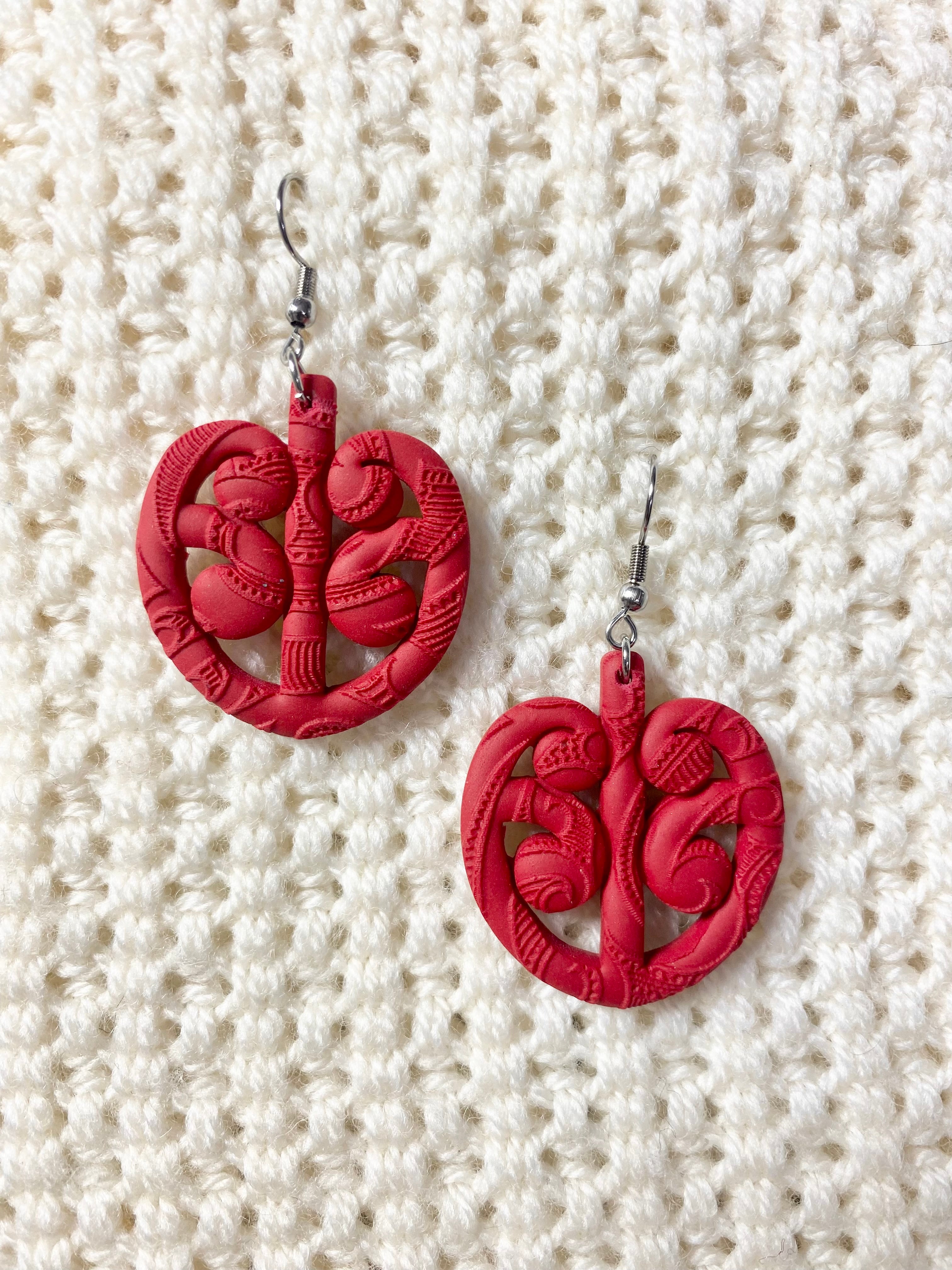 Koru red Earrings