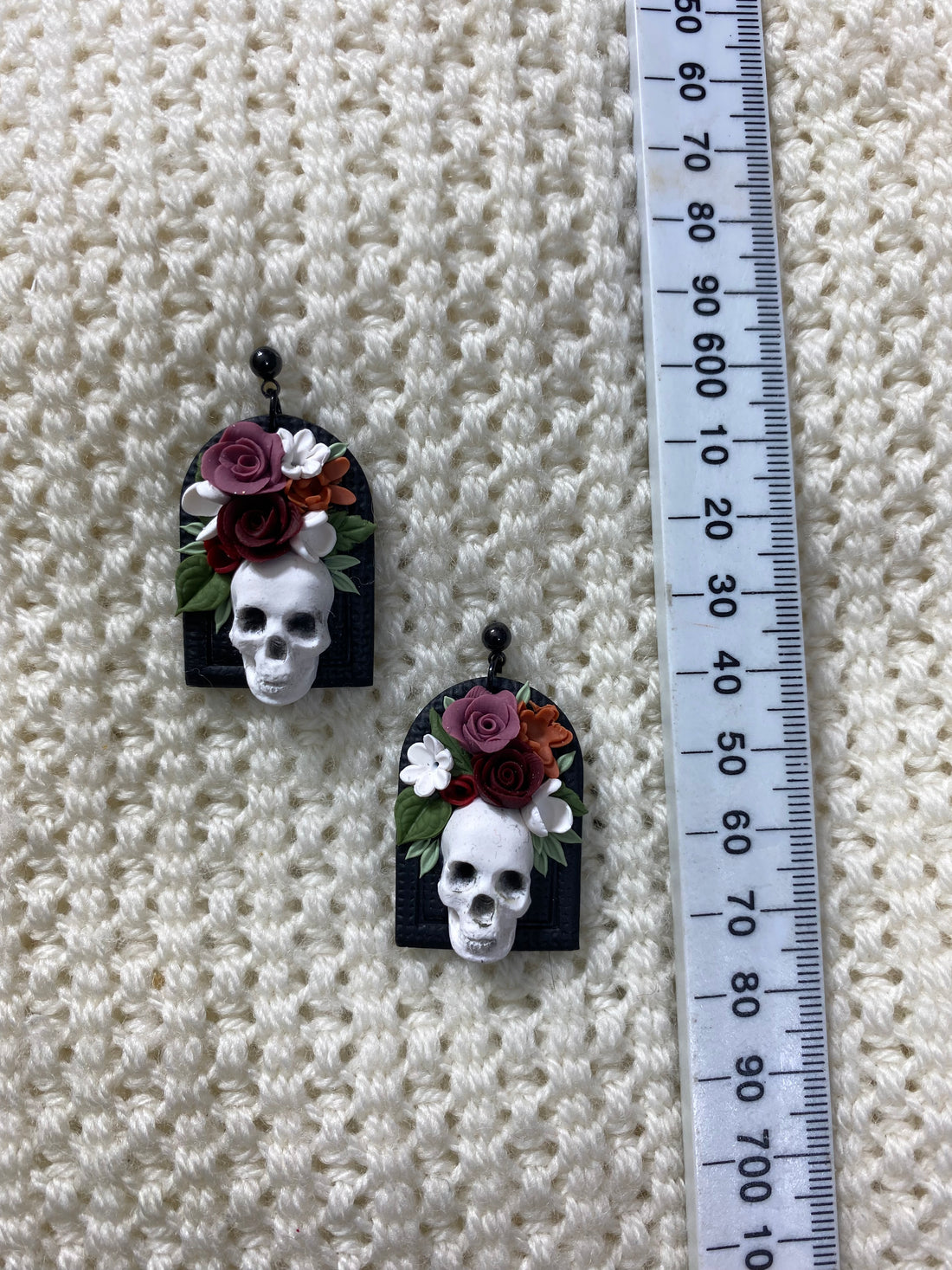 Floral Sculls Earrings