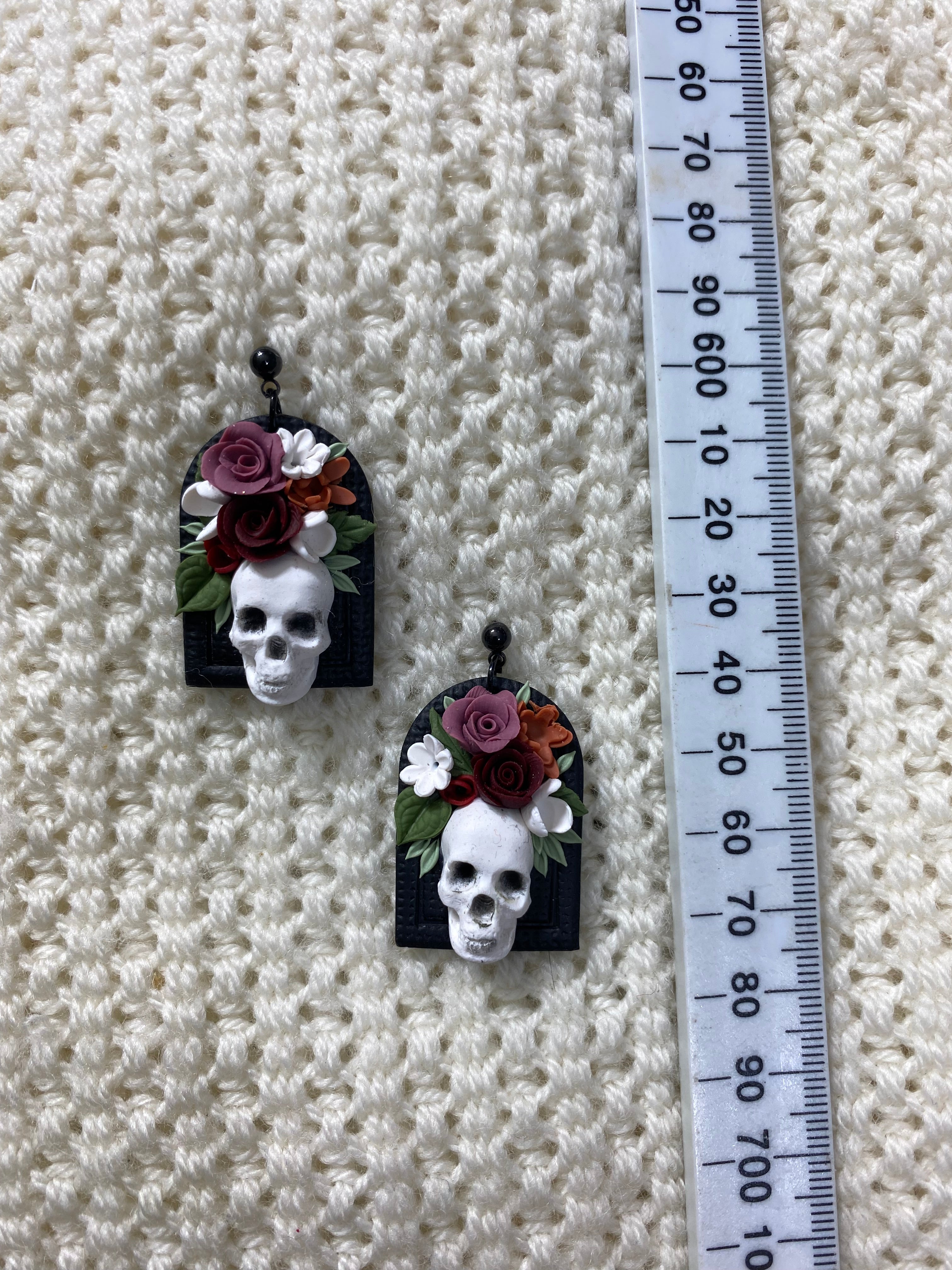 Floral Sculls Earrings