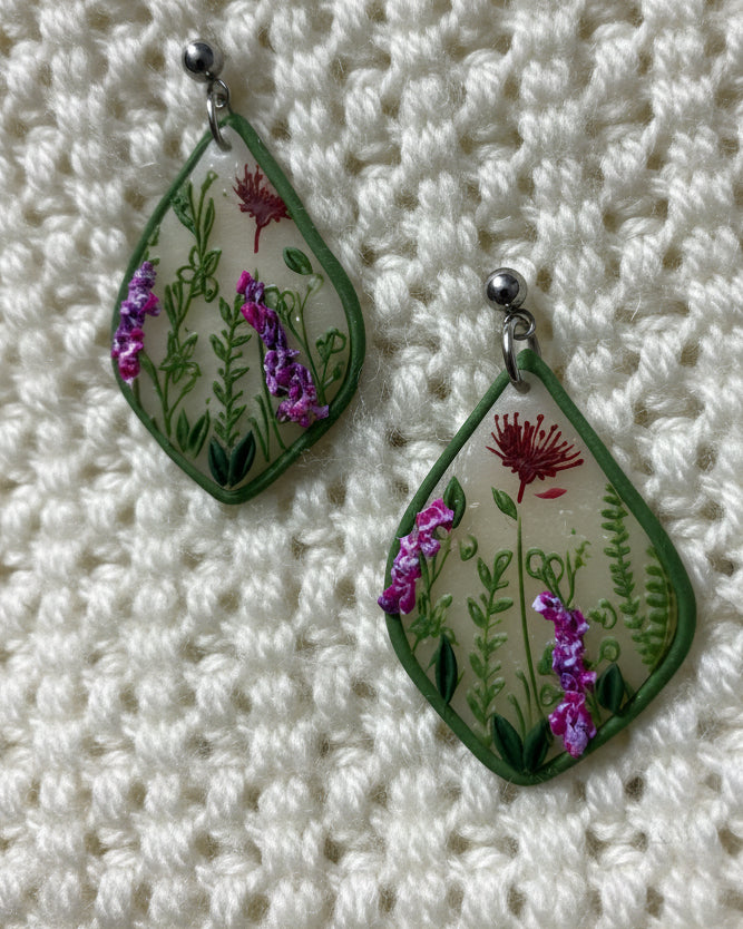 Green Garden Earrings