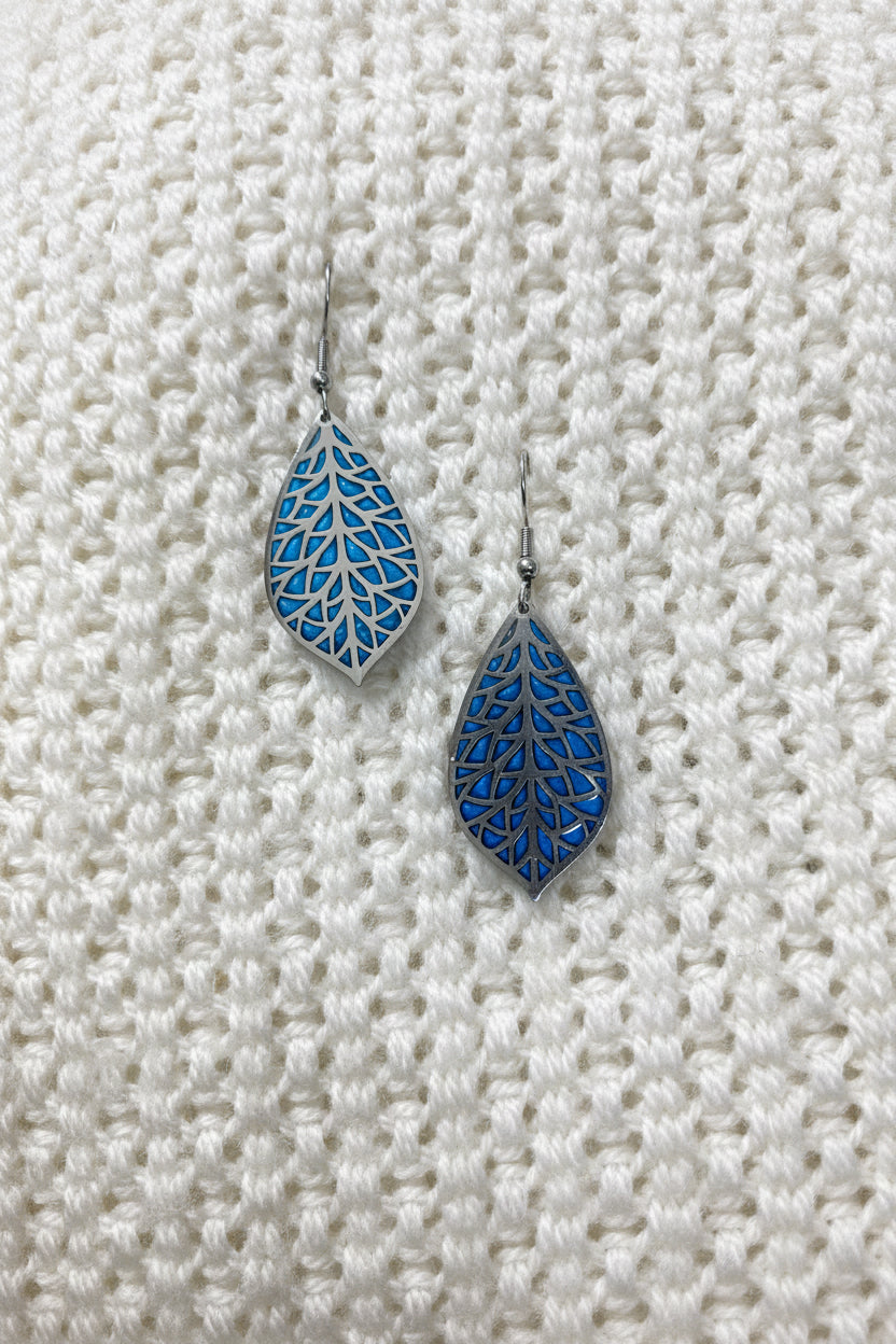 Leaf Earrings (blue)
