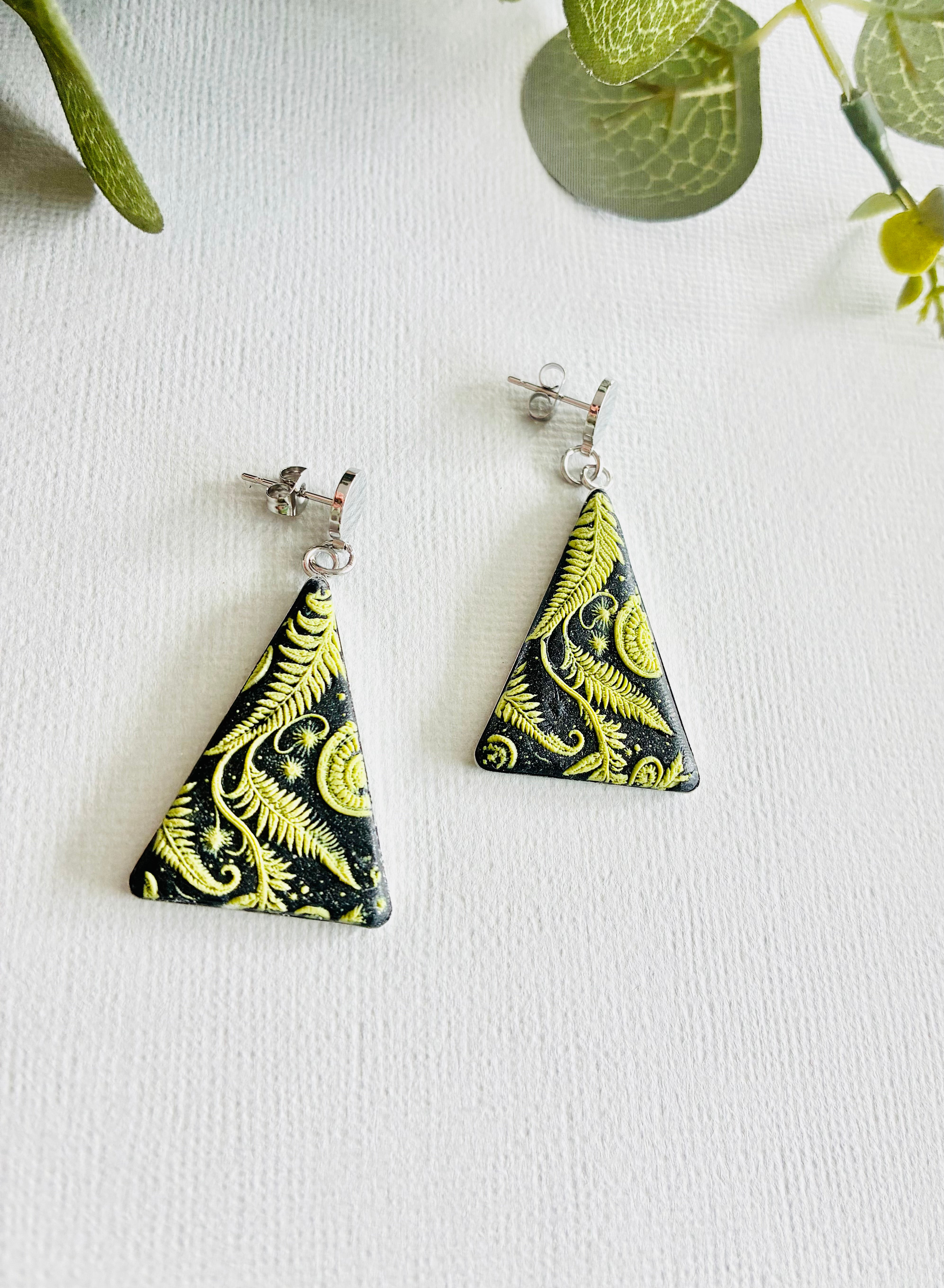 Green Fern Earrings
