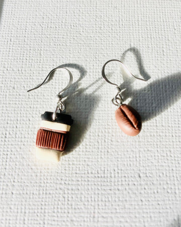 Coffee cup and bean Earrings