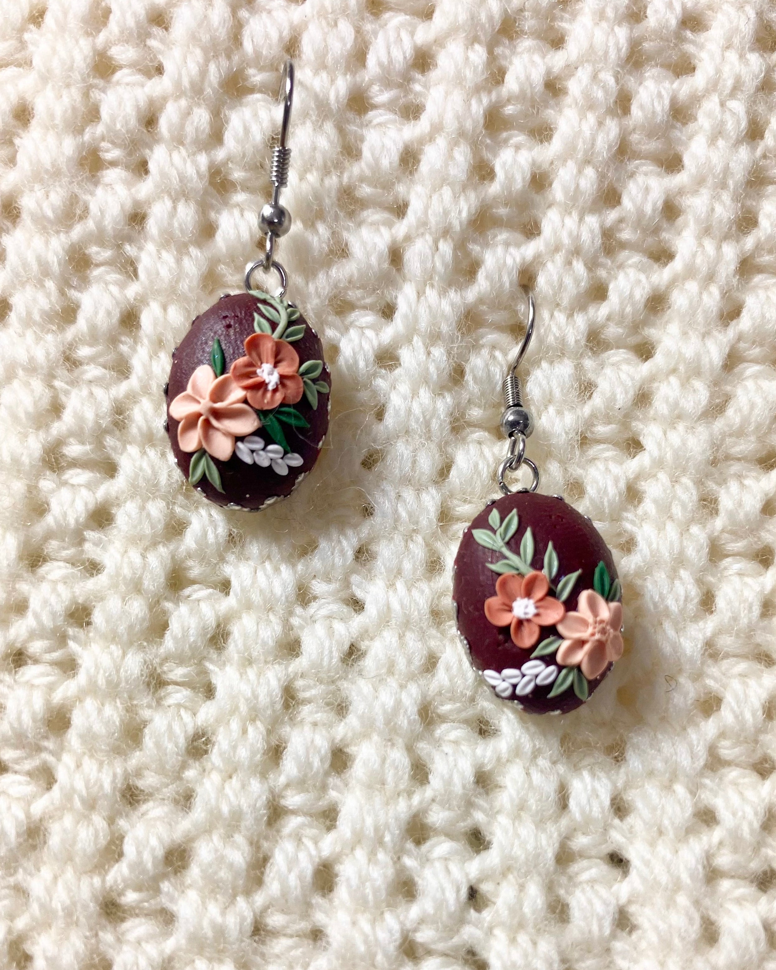 Mini bead floral earrings