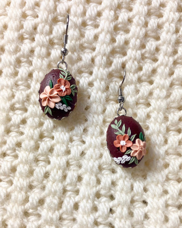 Mini bead floral earrings
