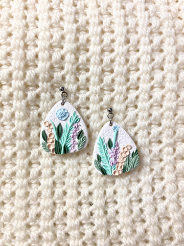 Triangle Embroidered Style Earrings