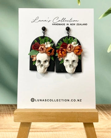 Floral Sculls Earrings