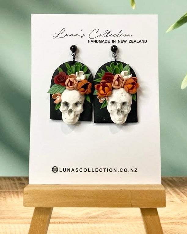 Floral Sculls Earrings