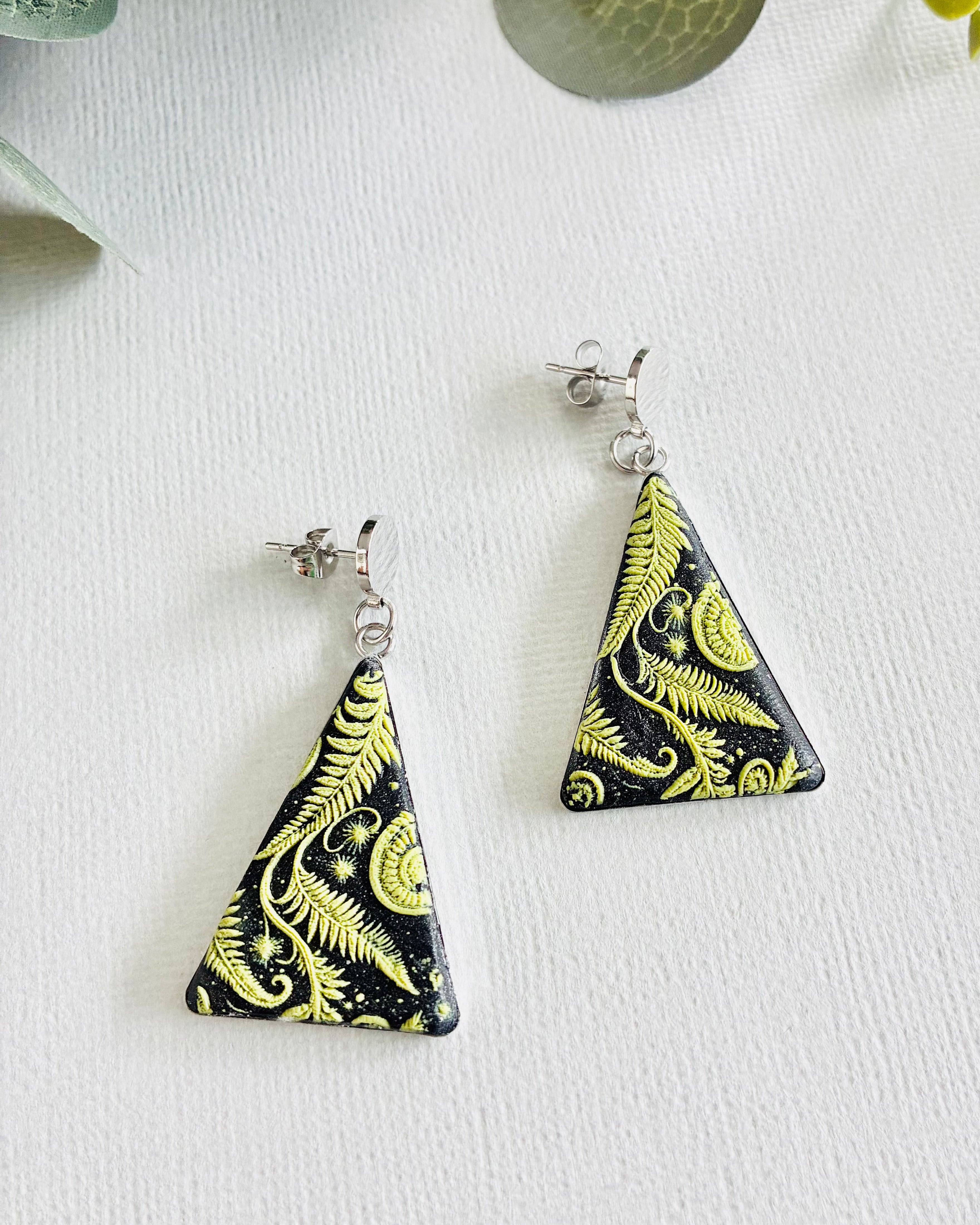 Green Fern Earrings