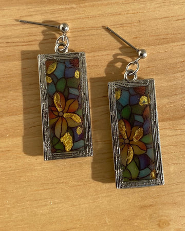 Stained Glass Inspired Clay Earrings