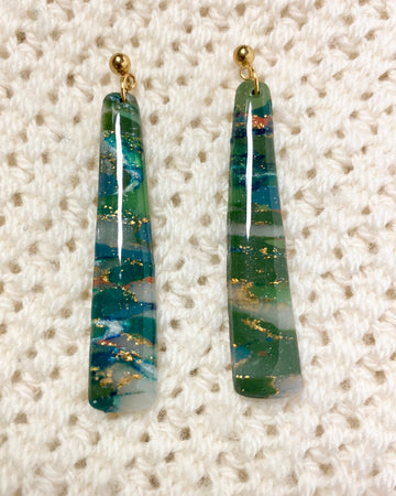 Greenstone effect with polymer clay Earrings