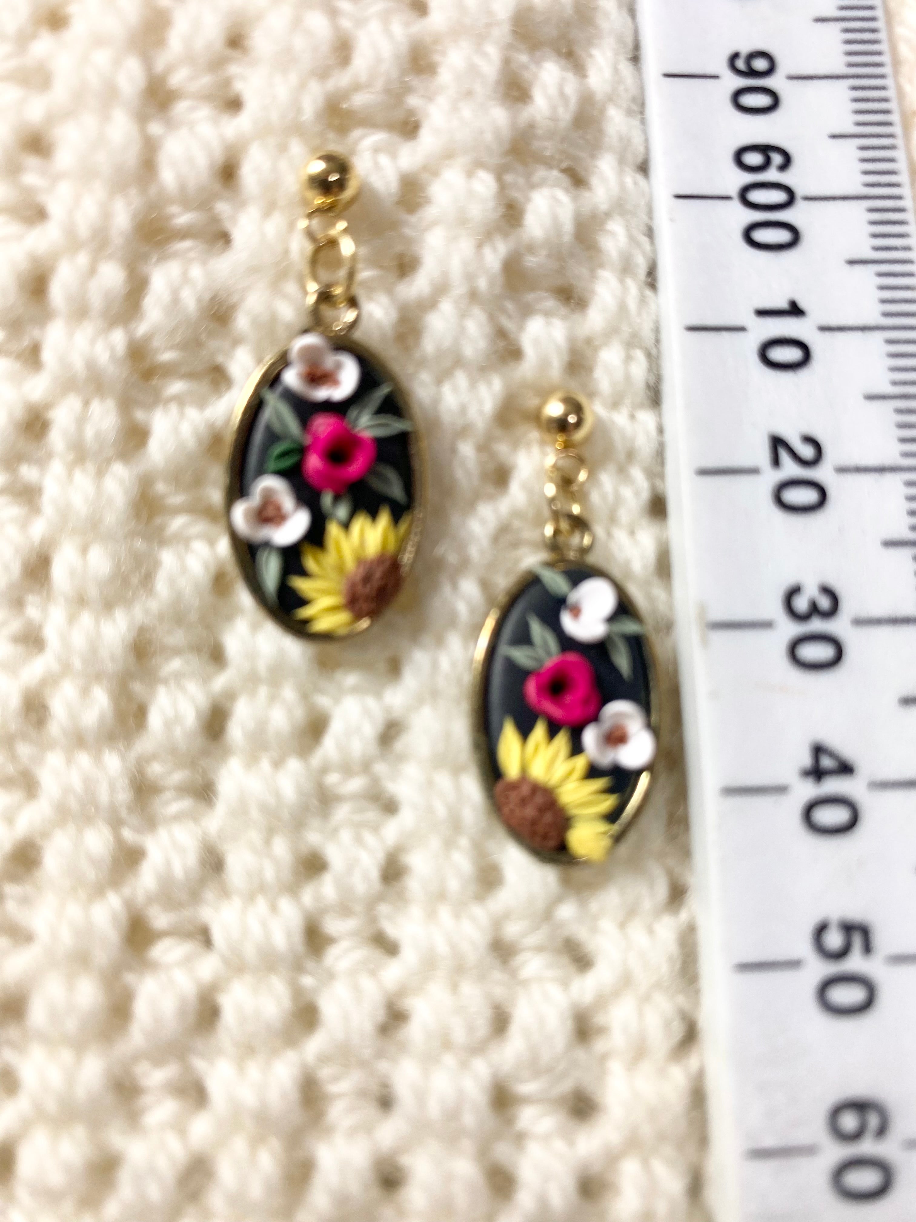 Mini black Earrings