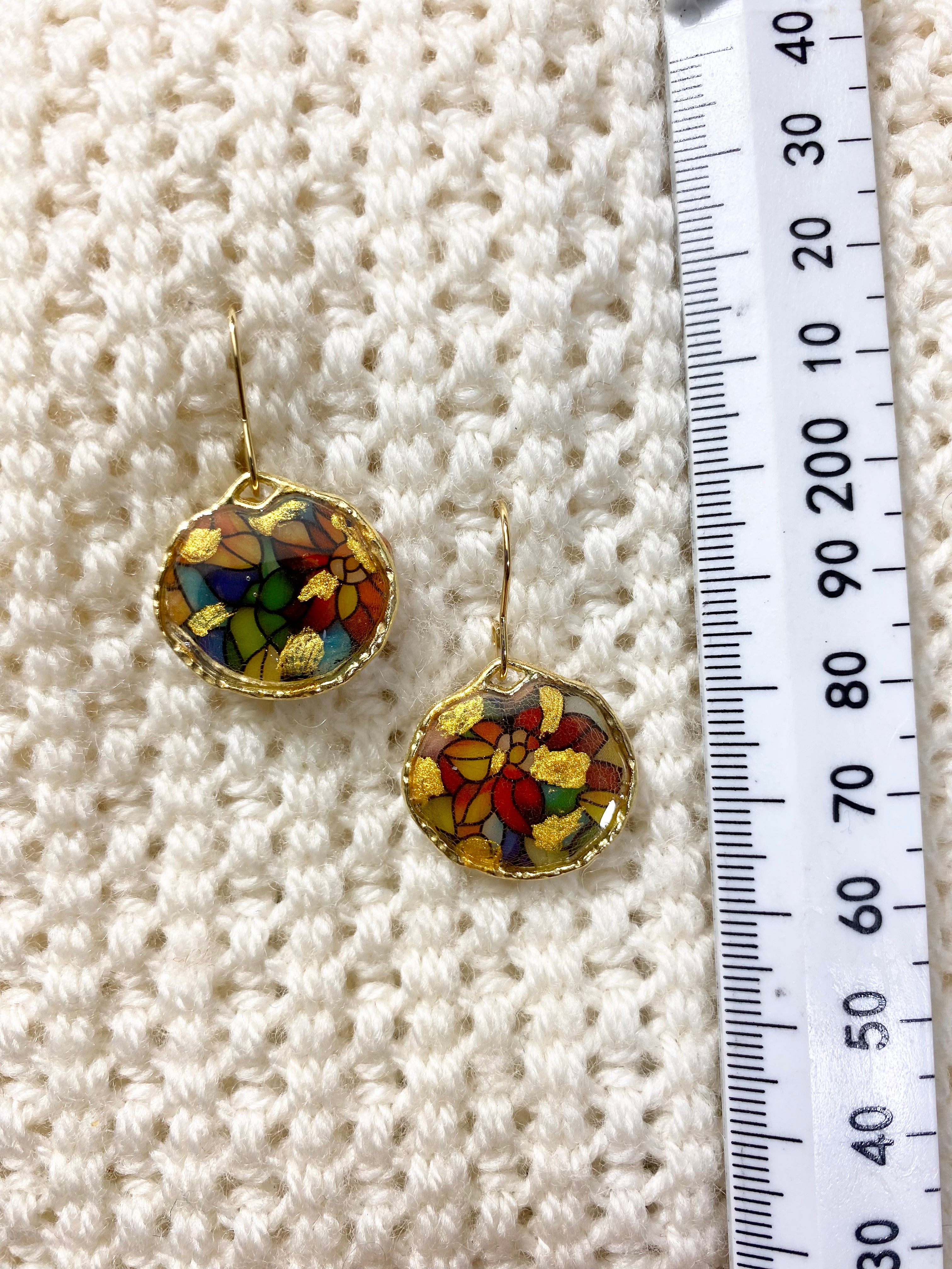 Stained Glass Inspired round Earrings (Copy)