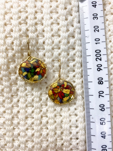 Stained Glass Inspired round Earrings (Copy)