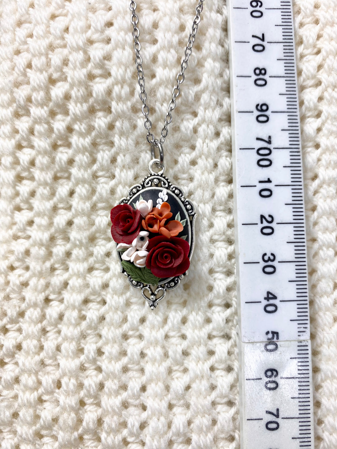 Antique Pendant oval red