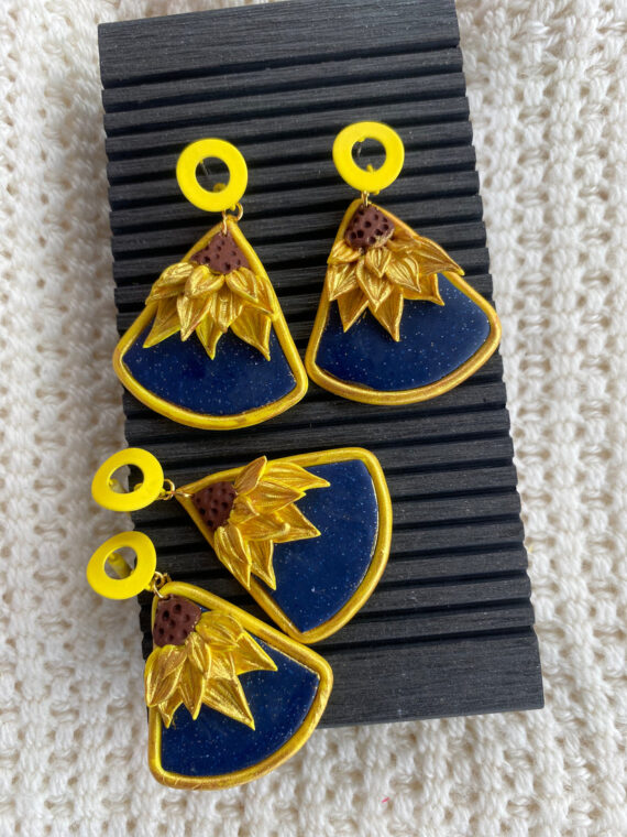 Handmade sunflower earrings