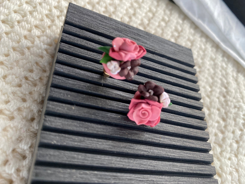 Floral stud handmade