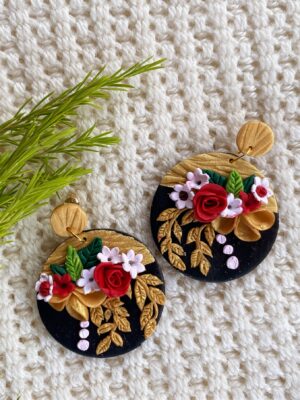 Handmade floral earrings