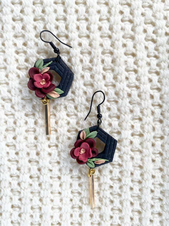 Handmade floral earrings