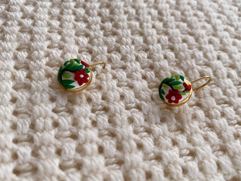 Handmade floral earrings
