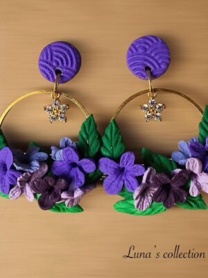 Hydrangea themed earrings