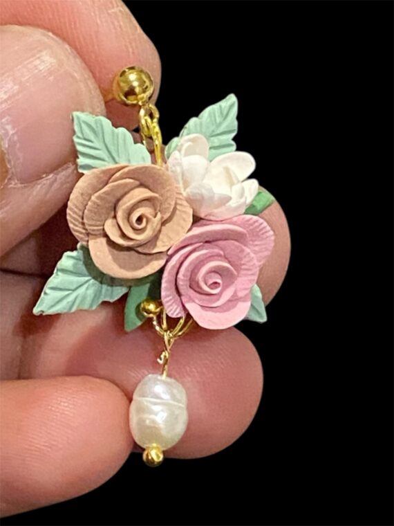 Handmade floral earrings
